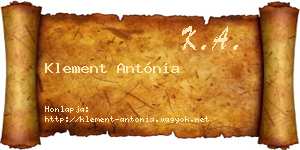 Klement Antónia névjegykártya
